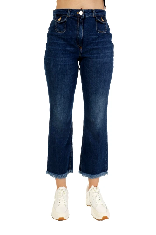 ELISABETTA FRANCHI ELISABETTA FRANCHI ΠΑΝΤΕΛΟΝΙ JEANS HIGH WAIST ΜΠΛΕ
