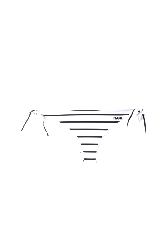 KARL LAGERFELD KARL LAGERFELD BEACHWEAR ΜΑΓΙΩ ΜΠΙΚΙΝI BOTTOM ΛΟΓΟΤΥΠΟ ΡΙΓΕ ΛΕΥΚΟ/ ΜΑΥΡΟ
