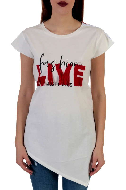 RELISH RELISH T-SHIRT LOVE FASHION ADCORRENT ΛΕΥΚΟ
