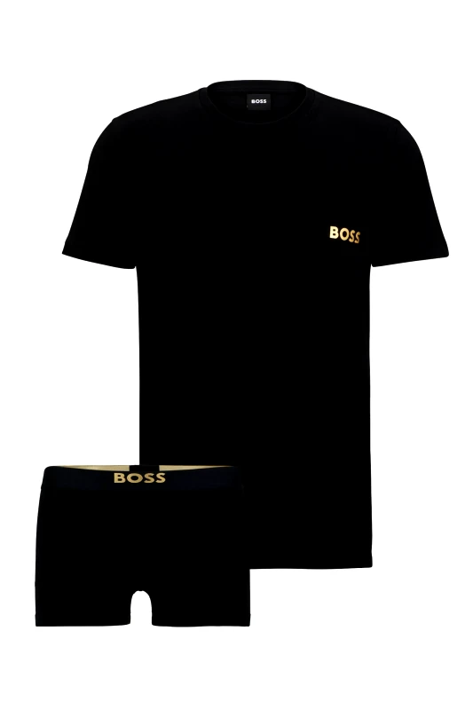BOSS BOSS ΣΕΤ ΕΣΩΡΟΥΧΑ TSHIRTRN+TRUNK GIFT ΜΑΥΡΟ-ΧΡΥΣΟ