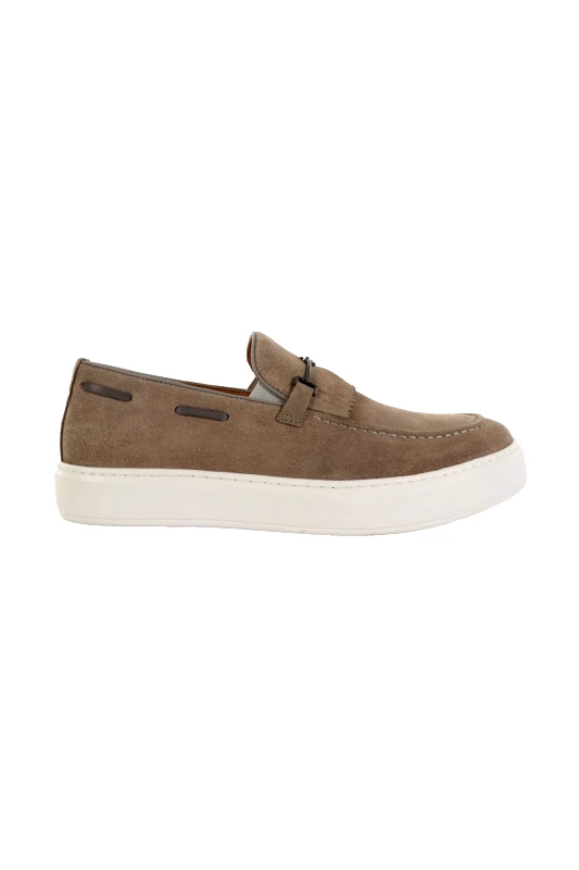 V 19.69 V 19.69 ΠΑΠΟΥΤΣΙ LOAFER SUEDE ΓΚΡΙ-ΜΠΕΖ