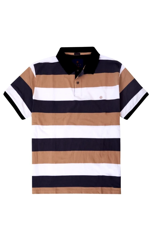DORS DORS POLO PIQUE STRIPED ΛΕΥΚΟ-ΜΑΥΡΟ-ΜΠΕΖ