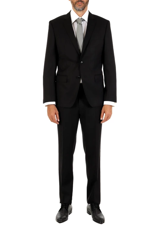 BOSS BOSS ΚΟΣΤΟΥΜΙ SLIM FIT ALL OVER LOGO Η-ΗUGΕ 2PCS-224 ΜΑΥΡΟ