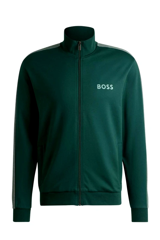 BOSS BOSS HOMEWEAR ΦΟΥΤΕΡ FULLZIP TRACKSUIT JACKET ΠΡΑΣΙΝΟ