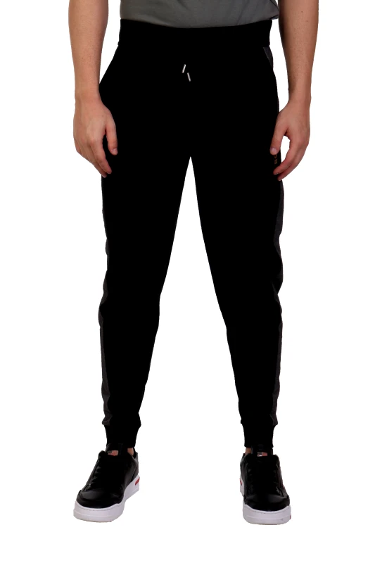 BOSS BOSS HOMEWEAR ΠΑΝΤΕΛΟΝΙ ΦΟΡΜΑ TRACKSUIT PANTS ΜΑΥΡΟ