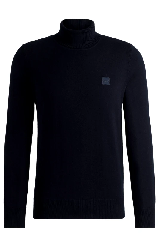 BOSS BOSS CASUAL ΠΛΕΚΤΟ TURTLE NECK AKIRO_S ΜΠΛΕ