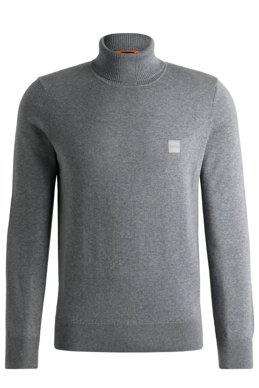 BOSS BOSS CASUAL ΠΛΕΚΤΟ TURTLE NECK AKIRO_S ΓΚΡΙ