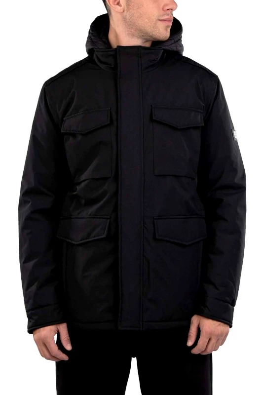 KARL LAGERFELD KARL LAGERFELD ΜΠΟΥΦΑΝ JACKET HOODIE LOGO ΜΑΥΡΟ