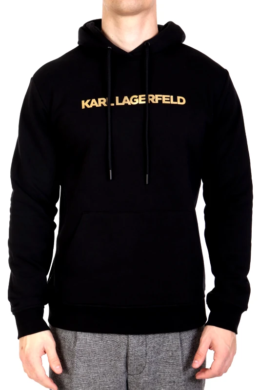 KARL LAGERFELD KARL LAGERFELD ΦΟΥΤΕΡ HOODIE GOLD LOGO ΜΑΥΡΟ