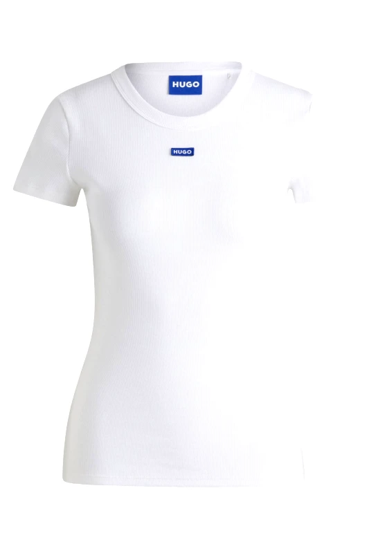 HUGO BLUE HUGO BLUE T-SHIRT EASY TEE_B JERSEY LOGO ΛΕΥΚΟ