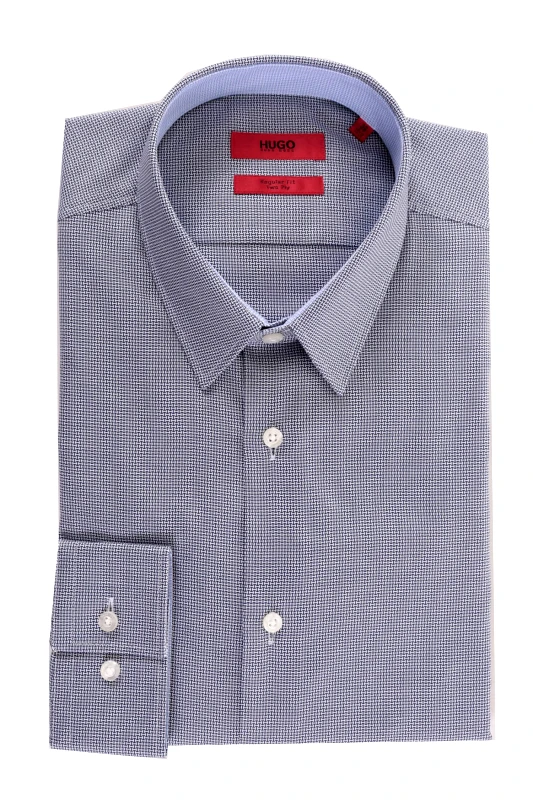 HUGO HUGO ΠΟΥΚΑΜΙΣΟ REGULAR FIT TWO PLY VIDAL ΜΠΛΕ