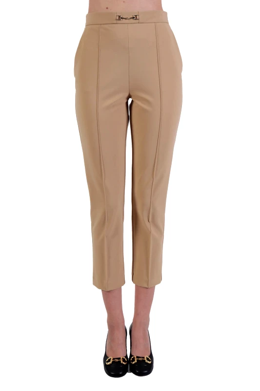 ELISABETTA FRANCHI ELISABETTA FRANCHI ΠΑΝΤΕΛΟΝΙ ΨΗΛΟΜΕΣΟ LOGO ΜΕΤΑΛΛΙΚΟ ΜΠΕΖ