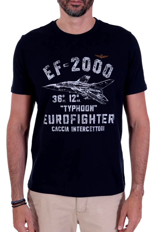 AERONAUTICA MILITARE AERONAUTICA MILITARE T-SHIRT LOGO EF-2000 ΜΠΛΕ
