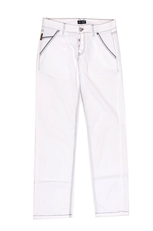 ARMANI JEANS ARMANI JEANS ΠΑΝΤΕΛΟΝΙ ΜΠΛΕ ΡΑΦΗ ΛΕΥΚΟ