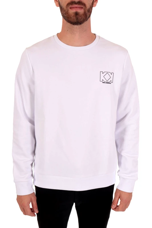 KARL LAGERFELD KARL LAGERFELD ΦΟΥΤΕΡ CREW NECK LOGO ΛΕΥΚΟ