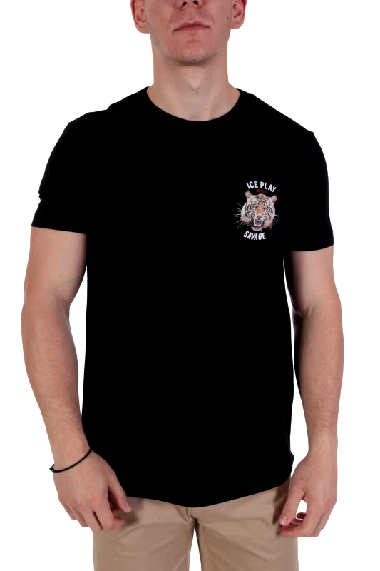 ICE PLAY ICE PLAY T-SHIRT LOGO WILD SAVAGE ΜΑΥΡΟ