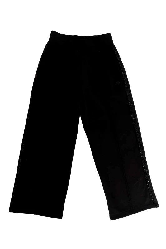 KARL LAGERFELD KARL LAGERFELD ΠΑΝΤΕΛΟΝΙ ΦΟΡΜΑ JERSEY PANTS WITH BOUCLE TAPE ΠΑΓΙΕΤΑ ΜΑΥΡΟ