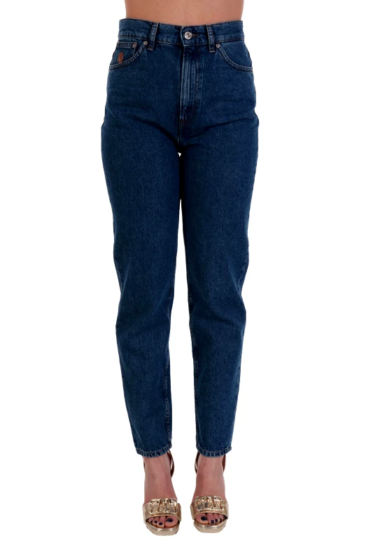 TRUSSARDI JEANS TRUSSARDI ΠΑΝΤΕΛΟΝΙ JEANS 5 POCKET MIDE RISE RELAXED FIT ΜΠΛΕ