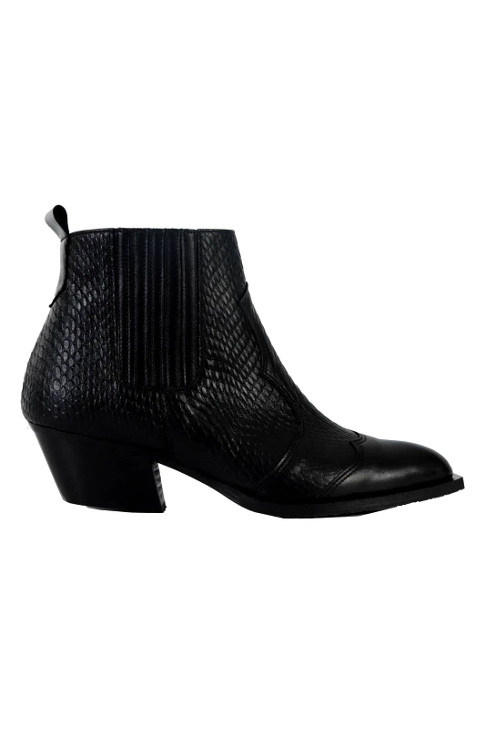 ΧΑΝΙΩΤΑΚΗΣ ΧΑΝΙΩΤΑΚΗΣ ΠΑΠΟΥΤΣΙΑ ANKLE BOOT PITONE ΜΑΥΡΟ