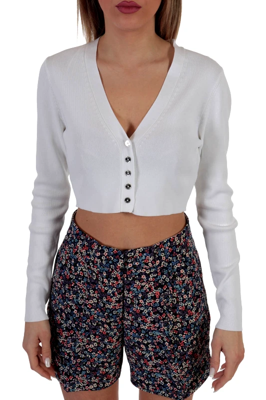 MICHAEL KORS MICHAEL KORS ZAKETA CROPPED V ΚΟΥΜΠΙΑ ΛΕΥΚΟ