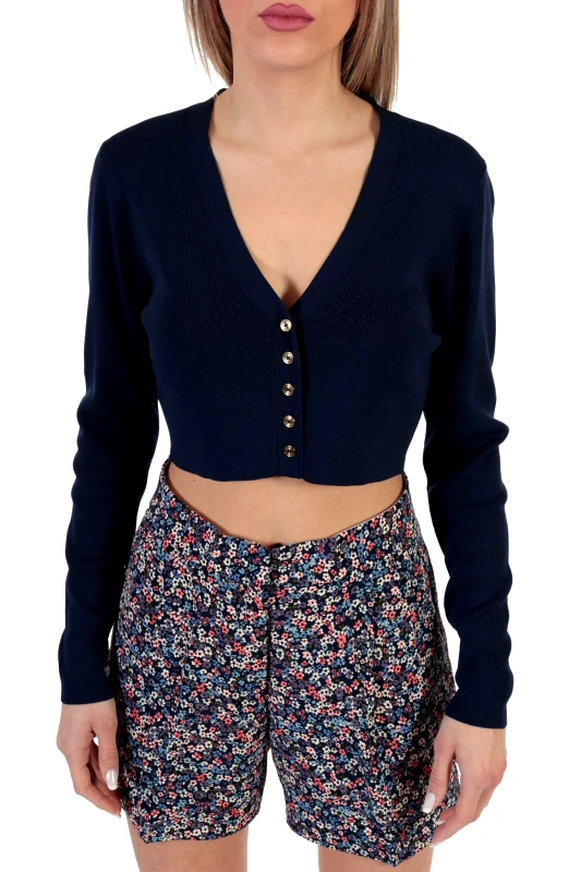 MICHAEL KORS MICHAEL KORS ΖΑΚΕΤΑ CROPPED V ΚΟΥΜΠΙΑ ΜΠΛΕ