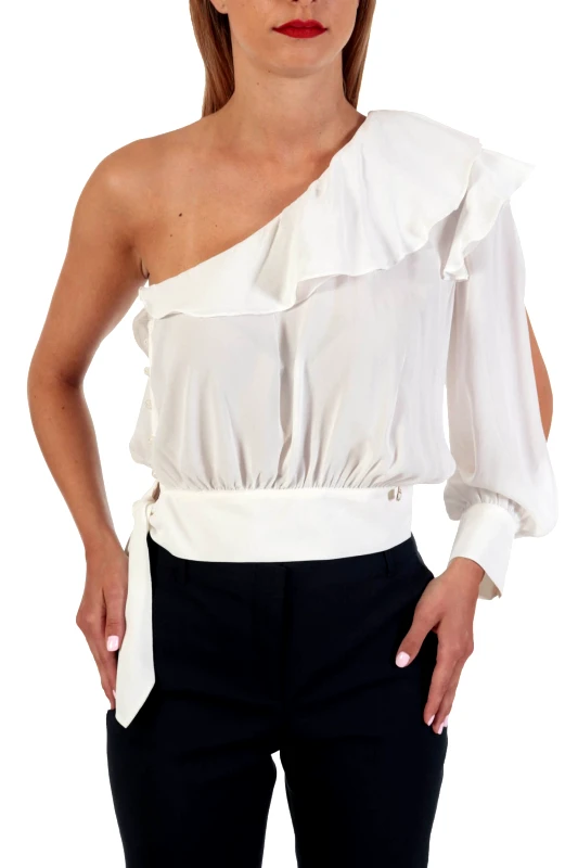 RELISH RELISH TOP ONE SLEEVE ΒΟΛΑΝ ΛEYKO