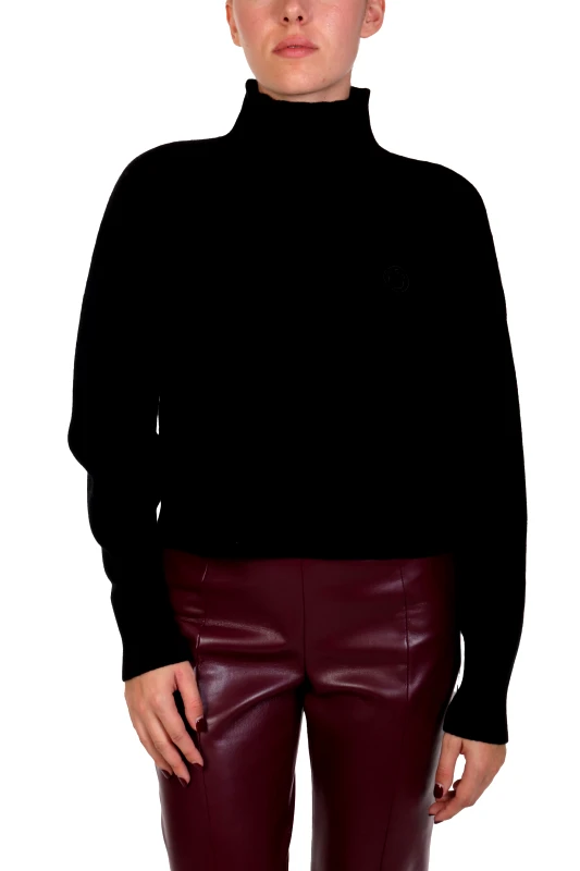 HUGO BLUE HUGO BLUE ΠΛΕΚΤΟ SESTY_B ΖΙΒΑΓΚΟ CROP TOP ΜΑΥΡΟ
