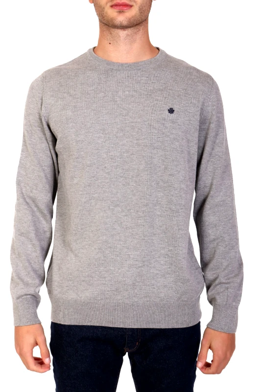 DORS DORS ΠΛΕΚΤΟ CREWNECK LOGO ΑΧΟΙΧΤΟ ΓΚΡΙ