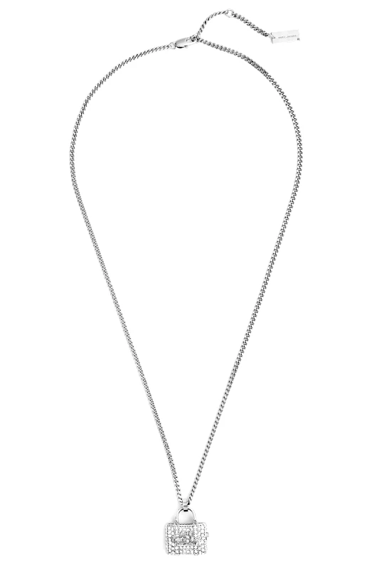 MARC JACOBS MARC JACOBS ΚΟΛΙΕ PAVE TOTE ΣΤΡΑΣ LOGO ΑΣΗΜΙ