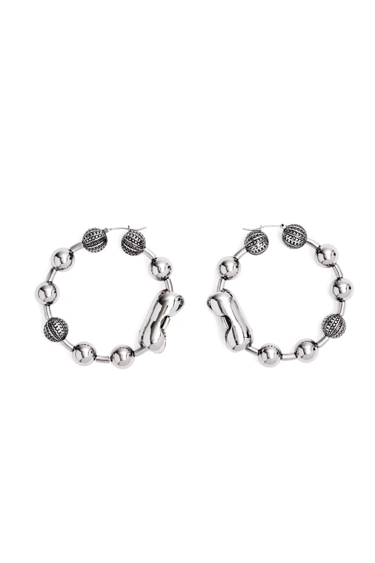 MARC JACOBS MARC JACOBS ΣΚΟΥΛΑΡΙΚΙΑ MONOGRAM BALL CHAIN HOOP LOGO ΑΣΗΜΙ
