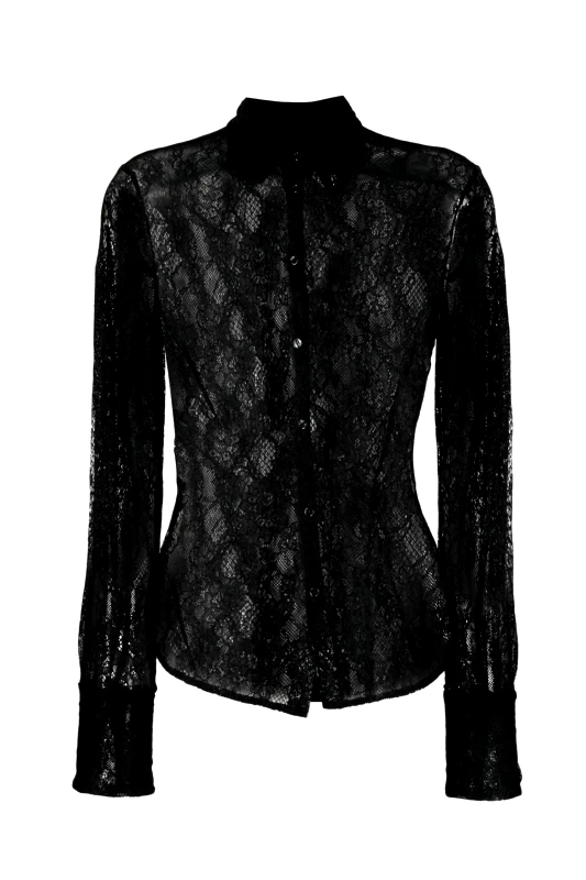 PINKO PINKO ΠΟΥΚΑΜΙΣΟ CORTESE ΔΑΝΤΕΛΑ ΜΑΥΡΟ