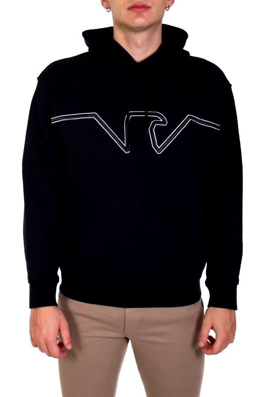 EMPORIO ARMANI EMPORIO ARMANI ΦΟΥΤΕΡ HOODIE BIG EAGLE LOGO ΜΠΛΕ
