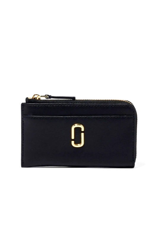 MARC JACOBS MARC JACOBS ΠΟΡΤΟΦΟΛΙ THE TOP ZIP MULTI LOGO ΜΑΥΡΟ