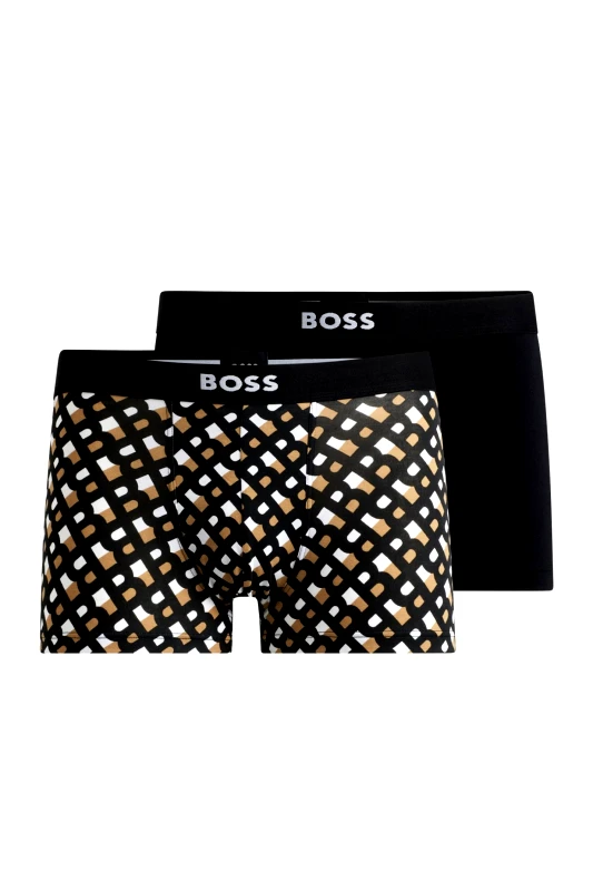 BOSS BOSS HOMEWEAR ΕΣΩΡΟΥΧΟ TRUNK 2P GIFT ΜΑΥΡΟ-ΜΠΕΖ-ΛΕΥΚΟ