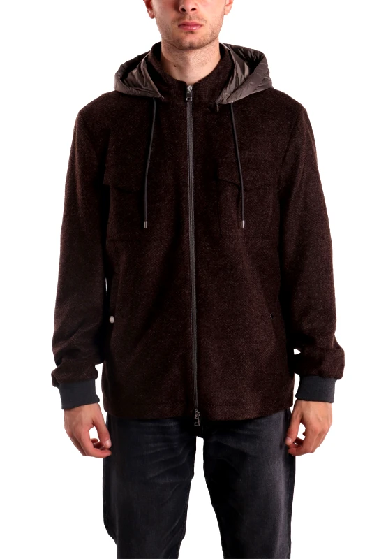 BALDESSARINI BALDESSARINI ΜΠΟΥΦΑΝ JACKET HOODIE FISHBONE SANDER-V ΚΑΦΕ