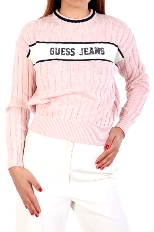 GUESS JEANS GUESS JEANS ΜΠΛΟΥΖΑ ΠΛΕΚΤΗ ΡΟΖ