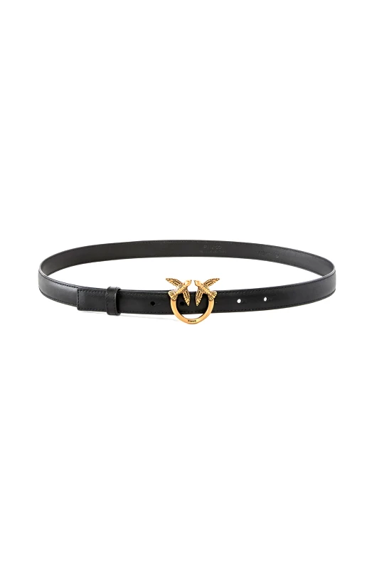 PINKO PINKO ΖΩΝΗ LOVE BERRY H2 BELT ΑΓΚΡΑΦΑ ΧΡΥΣΗ-ΜΑΥΡΟ