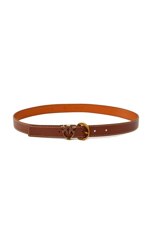 PINKO PINKO ΖΩΝΗ TAMBORIL H2,5 BELT PELLE BOTTALATA ΑΝΟΙΧΤΟ ΚΑΦΕ