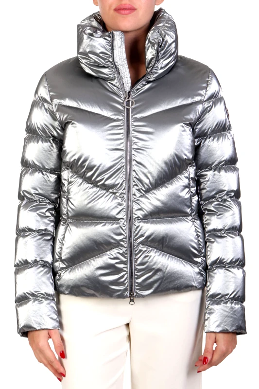 COLMAR COLMAR ΜΠΟΥΦΑΝ DOWN JACKET HIGH NECK ΚΑΠΙΤΟΝΕ ΜΕΤΑΛΛΙΚΟ ΣΚΟΥΡΟ ΓΚΡΙ