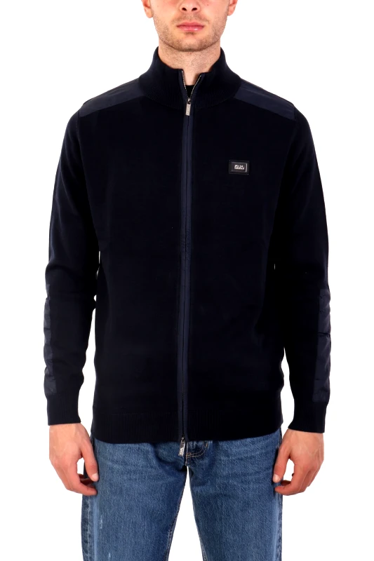 KARL LAGERFELD KARL LAGERFELD ΠΛΕΚΤΟ FULLZIP METALLIC LOGO ΜΠΛΕ