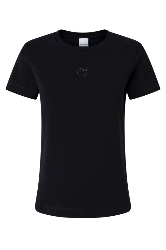 PINKO PINKO T-SHIRT BUSSOLOTTO T-SHIRT LOGO ΜΑΥΡΟ