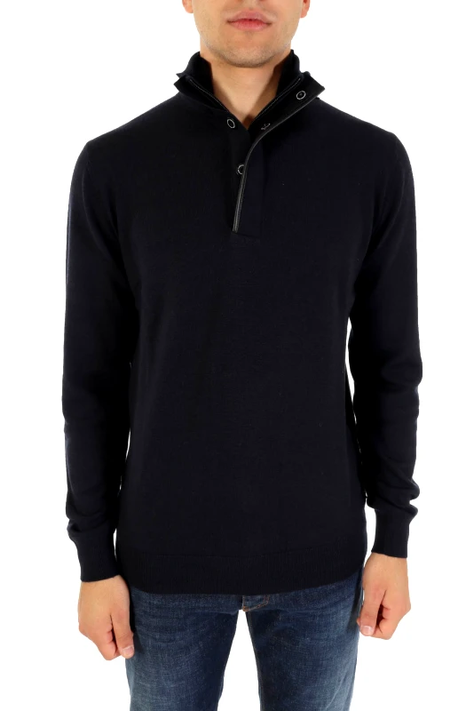 KARL LAGERFELD KARL LAGERFELD ΠΛΕΚΤΟ HALFBUTTON TROYER ΜΠΛΕ