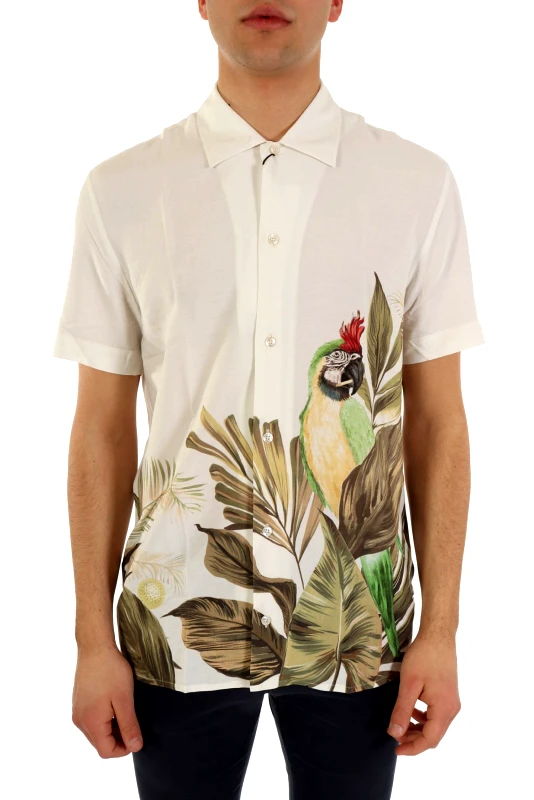 BALDESSARINI BALDESSARINI ΠΟΥΚΑΜΙΣΟ ΚΟΝΤΟΜΑΝΙΚΟ BLD-EASY FLORAL ΕΚΡΟΥ-ΧΑΚΙ