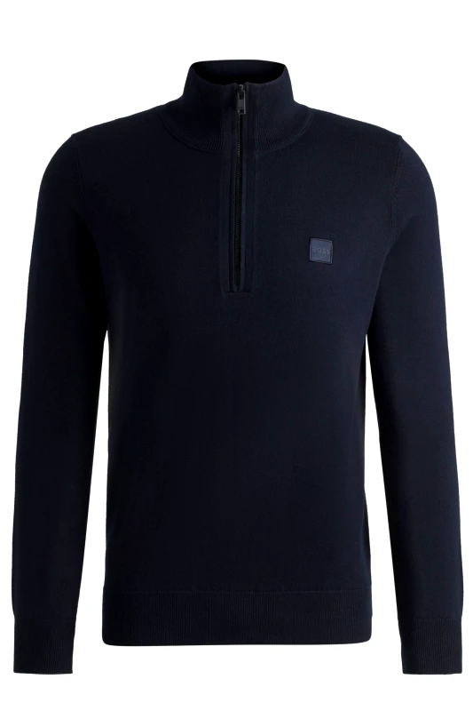 BOSS BOSS CASUAL ΠΛΕΚΤΟ HALFZIP KANOBIX S ΜΠΛΕ