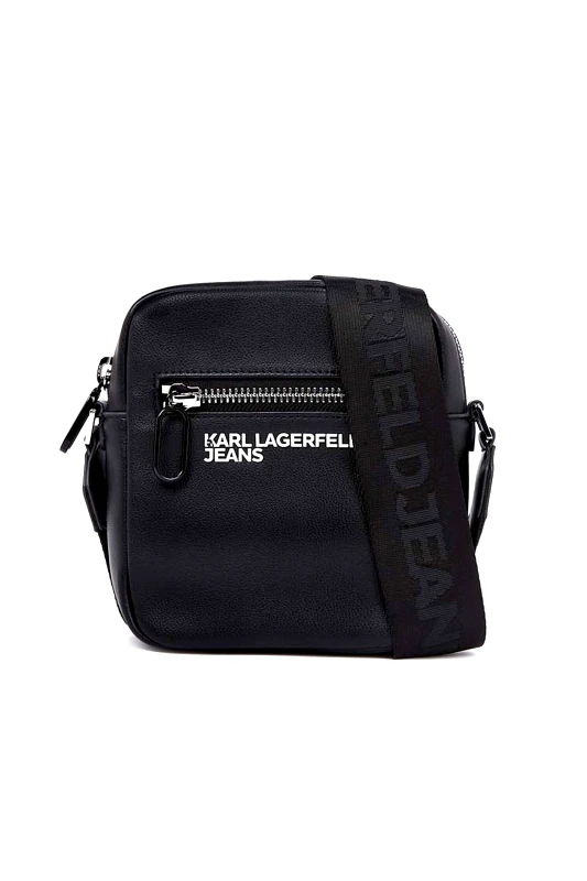 KARL LAGERFELD JEANS KARL LAGERFELD JEANS ΤΣΑΝΤΑ MESSENGER KLJ ESSENTIAL GRAINY PU NS CB ΜΑΥΡΟ