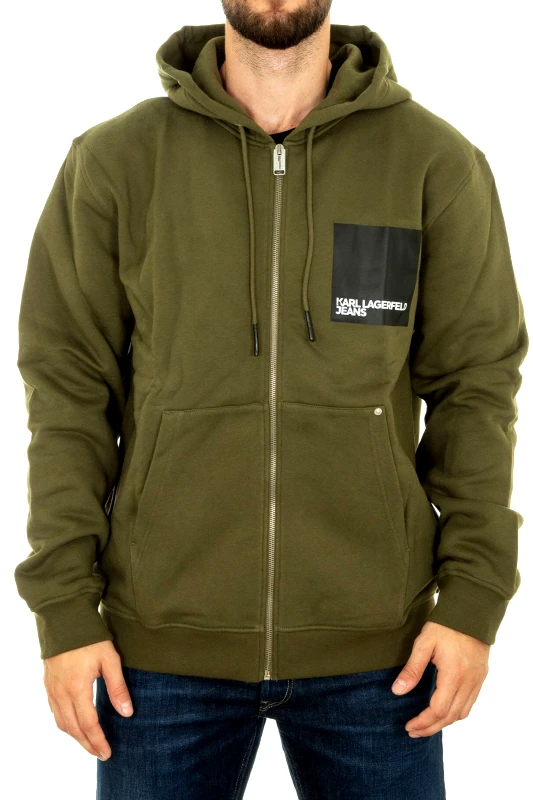 KARL LAGERFELD JEANS KARL LAGERFELD JEANS ΦΟΥΤΕΡ FULL ZIP LOGO REGULAR ZIP UP HOODIE ΛΑΔΙ