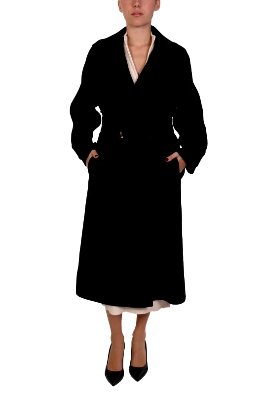 MARELLA MARELLA ΠΑΛΤΟ ARLEY ΜΑΛΛΙΝΟ ΣΤΑΥΡΩΤΟ ΜΑΚΡΥ ΜΑΥΡΟ