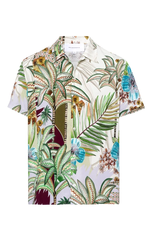 BALDESSARINI BALDESSARINI ΠΟΥΚΑΜΙΣΟ ΚΟΝΤΟΜΑΝΙΚΟ BLD-EASY FLORAL ΕΚΡΟΥ-ΧΑΚΙ