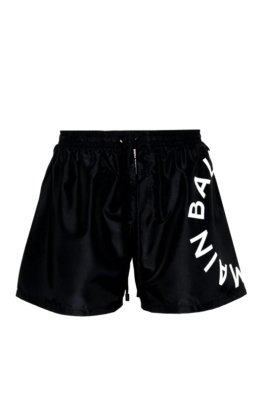 BALMAIN BALMAIN ΜΑΓΙΩ SHORTS LOGO FLUO ΜΑΥΡΟ-ΛΕΥΚΟ