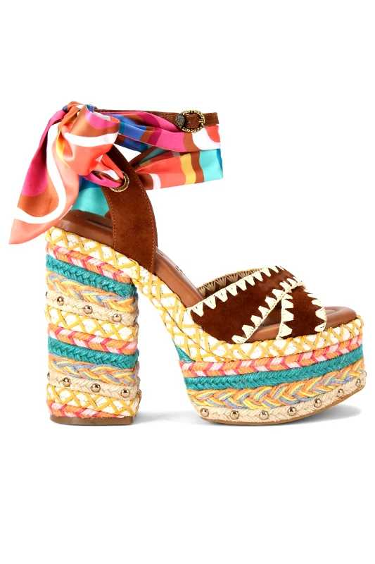 KURT GEIGER KURT GEIGER ΠΑΠΟΥΤΣΙΑ ΠΛΑΤΦΟΡΜΕΣ CHELSEA SCARF PLATFORM ΣΟΥΕΤ ΠΟΛΥΧΡΩΜΑ ΣΧΕΔΙΑ LOGO ΤΑΜΠΑ